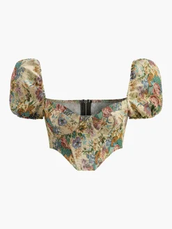 Boheme Zipper Crop Corset Blouse