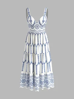 Boho Printed Flowy Tank Long Dress