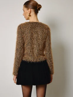Bow Decor Purl Short Blouse