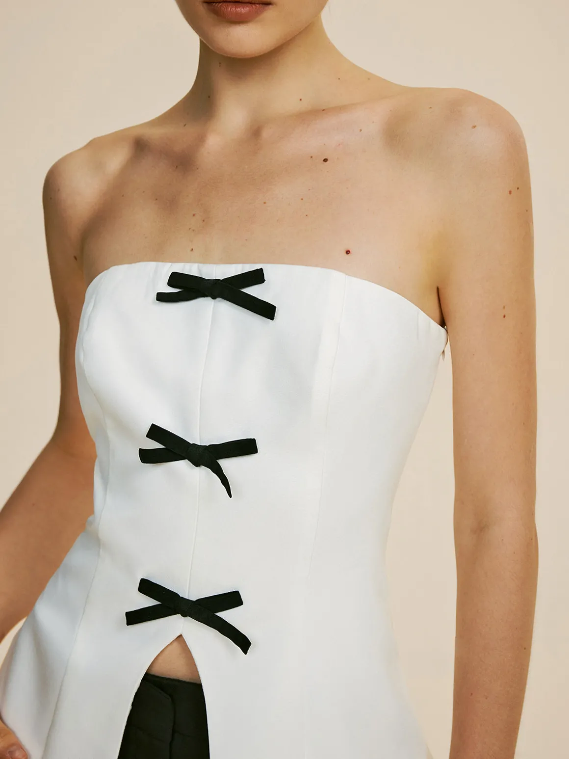 Bow Decor Split Tube Top