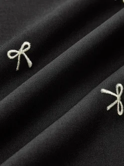 Bow Detail Zipper A Line Skirt