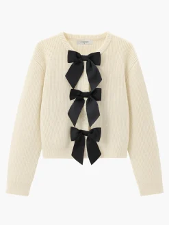 Bow Ribbed Warm Sweater