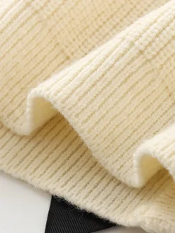 Bow Ribbed Warm Sweater
