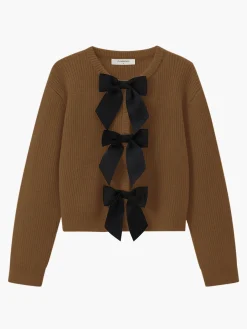 Bow Ribbed Warm Sweater