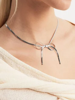 Bow Tassel Necklace Bracelet Set