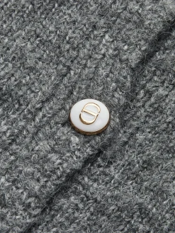Bow-Decor Button Stretch Cardigan