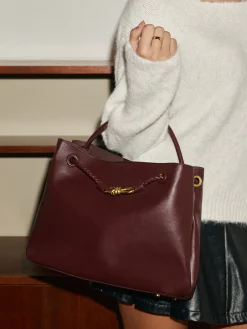 Bow-Detail Compartment Handbag