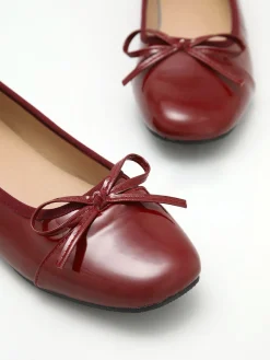Bowknot Decor Square Toe Ballet Mary Jane Flats