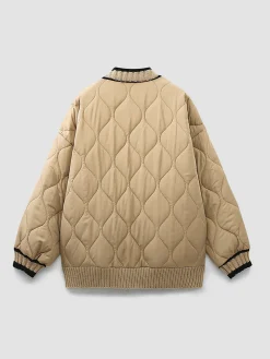 Braided Quilted Winter Cardigan Coat