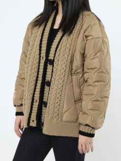 Braided Quilted Winter Cardigan Coat
