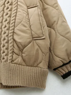 Braided Quilted Winter Cardigan Coat