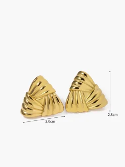 Braided Textured Triangle Earrings