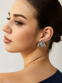 Braided Textured Triangle Earrings