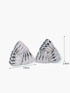 Braided Textured Triangle Earrings
