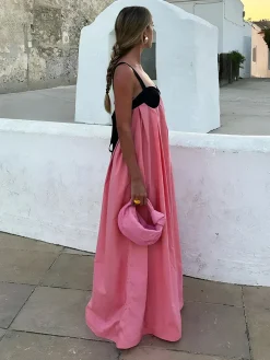 Bra-Splicing Halter Strap Long Dress