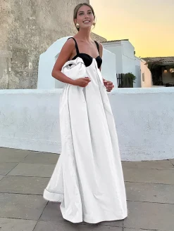 Bra-Splicing Halter Strap Long Dress