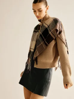 Breasted Tassel Knit Shawl Outerwear
