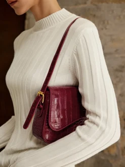 Buckle Checkered Small Armpit Bag