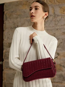 Buckle Checkered Small Armpit Bag