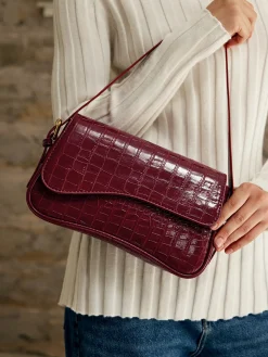 Buckle Checkered Small Armpit Bag