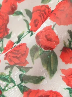 Bulgaria Roses Floral Backless Mini Dress