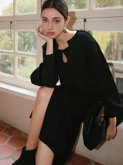 Button Cutout 2 in 1 Blouse