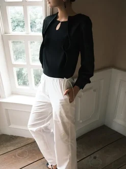 Button Cutout 2 in 1 Blouse