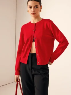 Button Down Cashmere-Blend Cardigan
