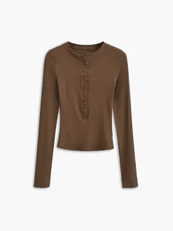 Button Down Long Sleeve Crop Shirt