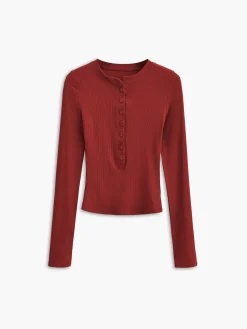 Button Down Long Sleeve Crop Shirt