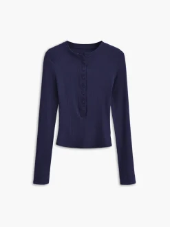 Button Down Long Sleeve Crop Shirt