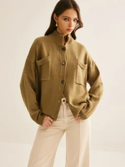 Button Down Pockets Cardigan