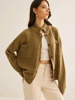 Button Down Pockets Cardigan