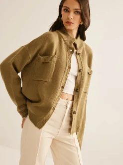 Button Down Pockets Cardigan