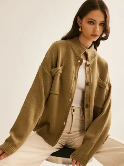 Button Down Pockets Cardigan