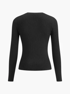 Button Down Skinny Knit Top