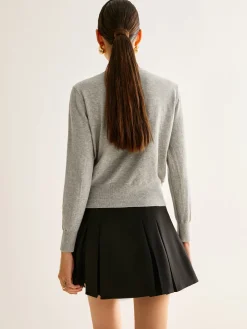 Button Down Slit Jersey Cardigan