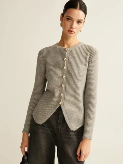 Button Down Split Cardigan