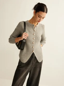 Button Down Split Cardigan
