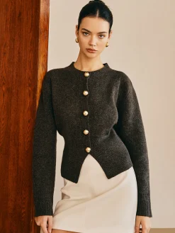 Button Down Split Sweater