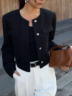 Button Down Tweed Jacket