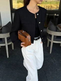 Button Down Tweed Jacket