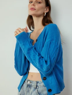 Button Down Twist Thin Cardigan