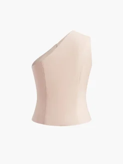 Button Front Asymmetrical Tank Top