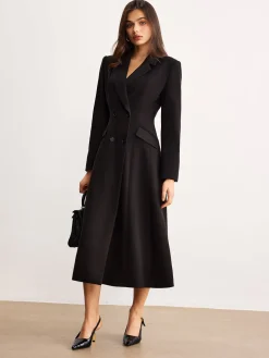 Button Lapel Long Blazer