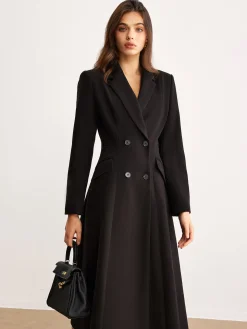 Button Lapel Long Blazer