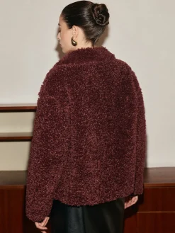 Button Lapel Teddy Jacket