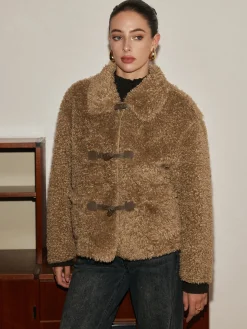 Button Lapel Teddy Jacket