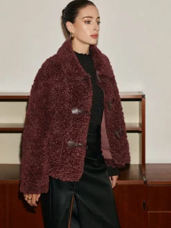 Button Lapel Teddy Jacket