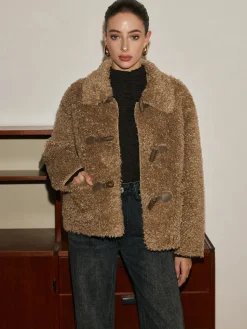 Button Lapel Teddy Jacket